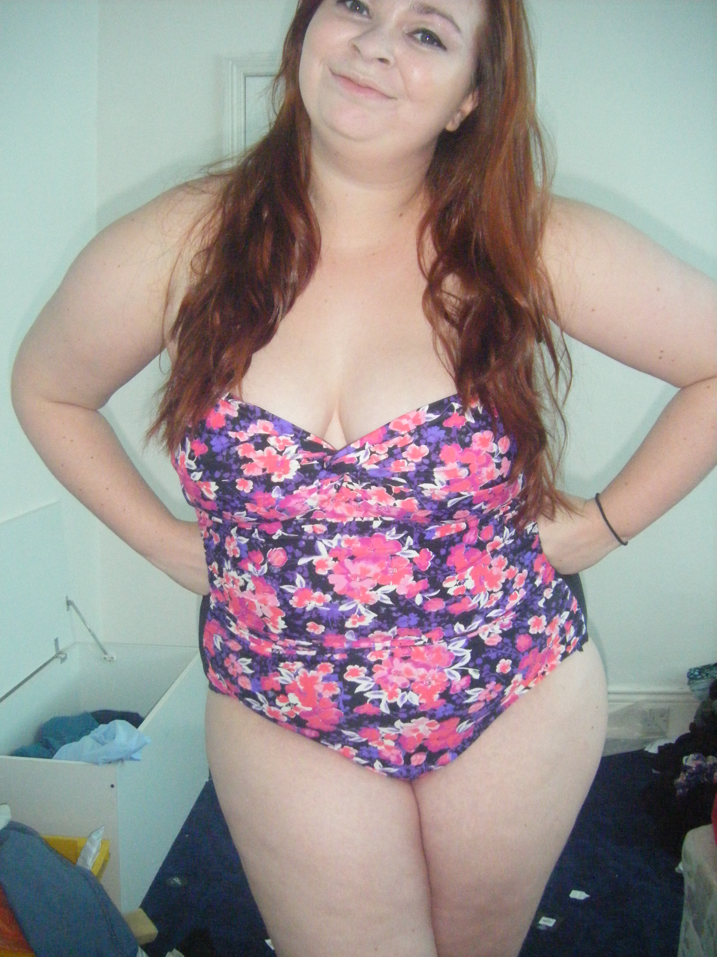 chubby girl in one piece swimsuit cheap online